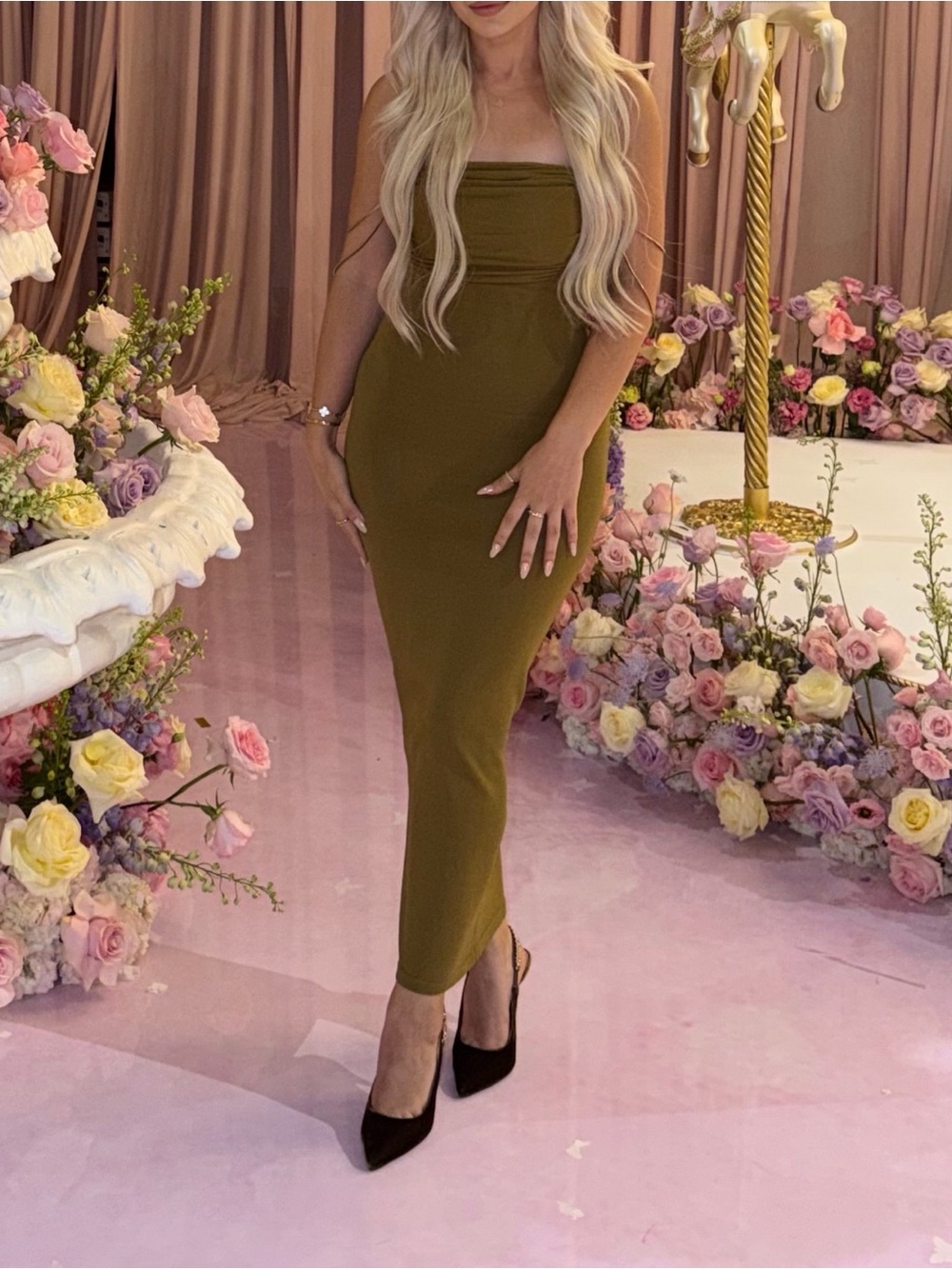 Olive Visions of You dress- JLUXLABEL